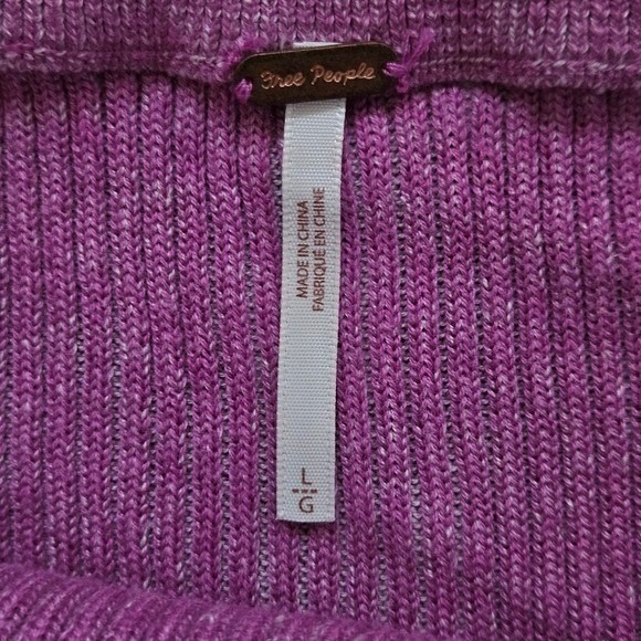 FREE PEOPLE Skirt M Borderline Midi Wrap High Rise Slit Knit Skirt Size L - Picture 5 of 8